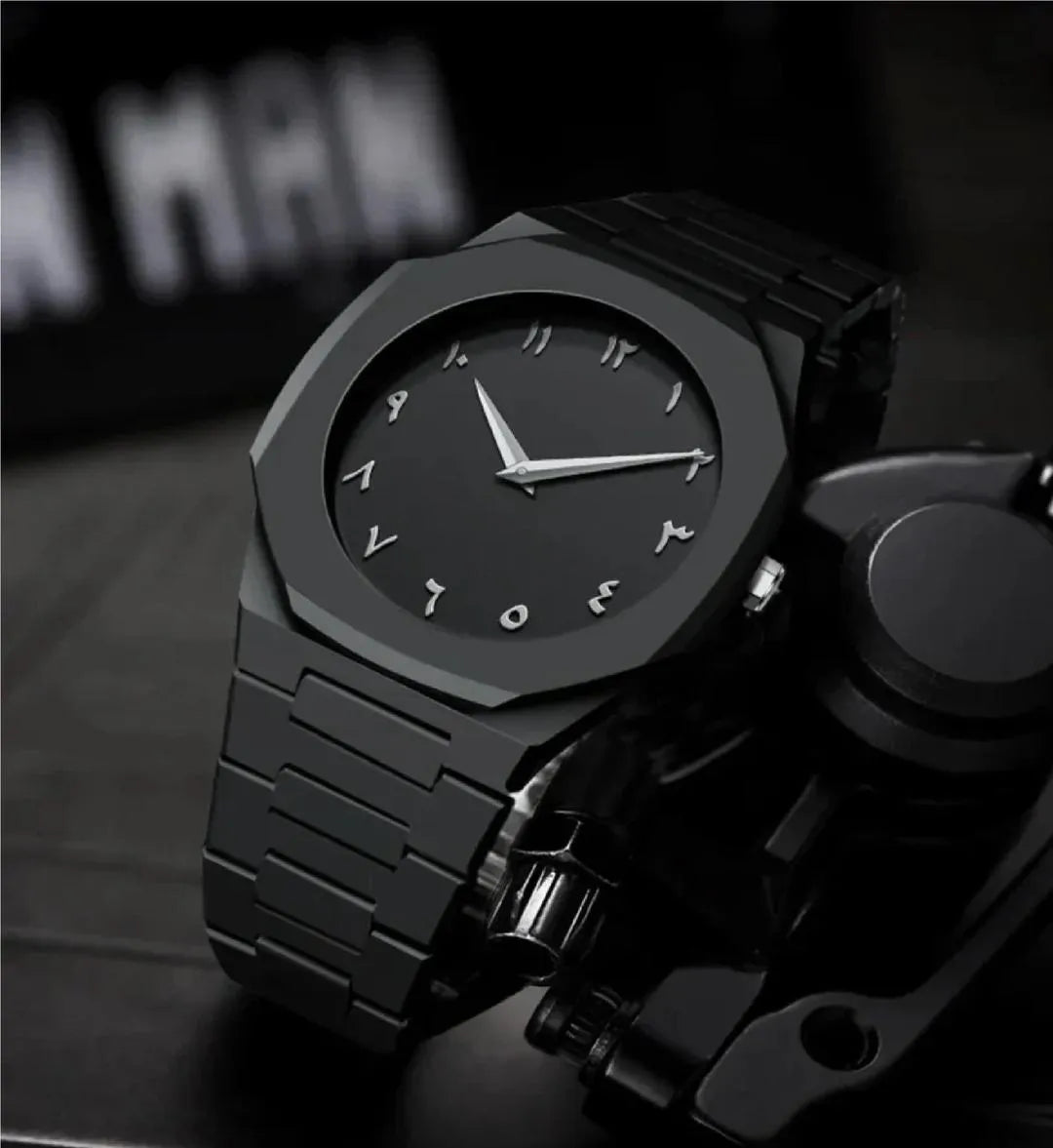 Arabic Aura Watch Best for Men & Boys - Black Color - With Box